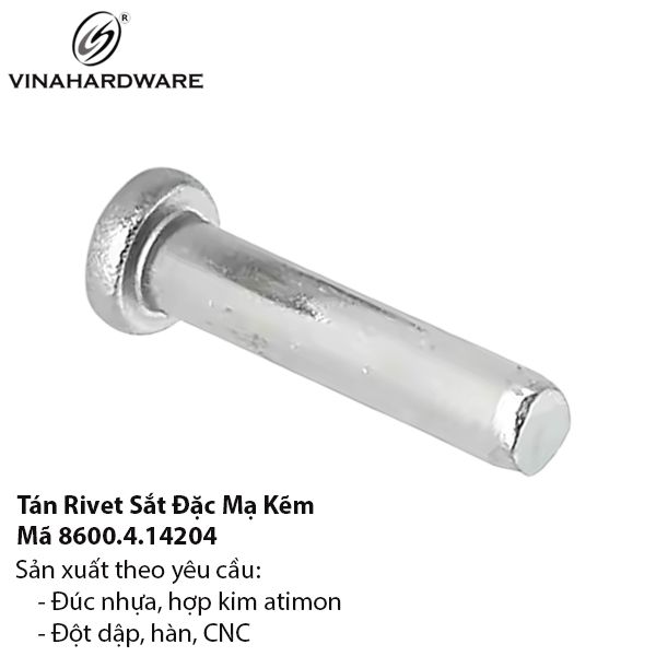Đinh tán rive sắt Vinahardware, xi trắng - RN675