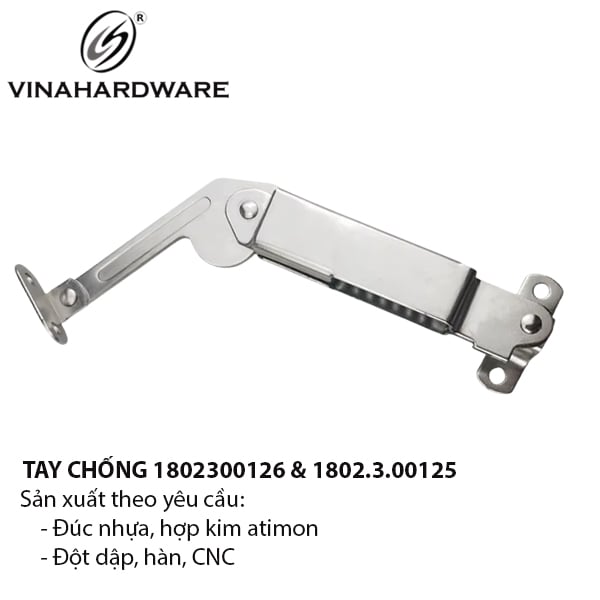 Tay nâng cửa tủ Vinahardware, màu nikel - LD93850
