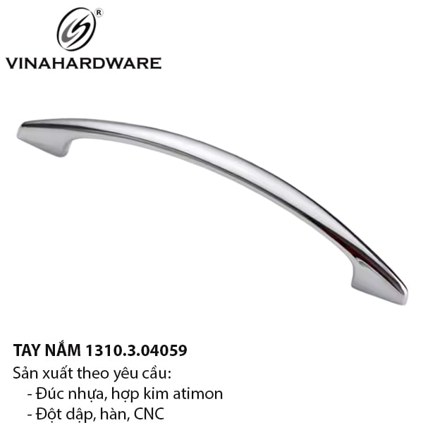Tay nắm tủ Vinahardware màu nikel 128mm 1310.3.04059