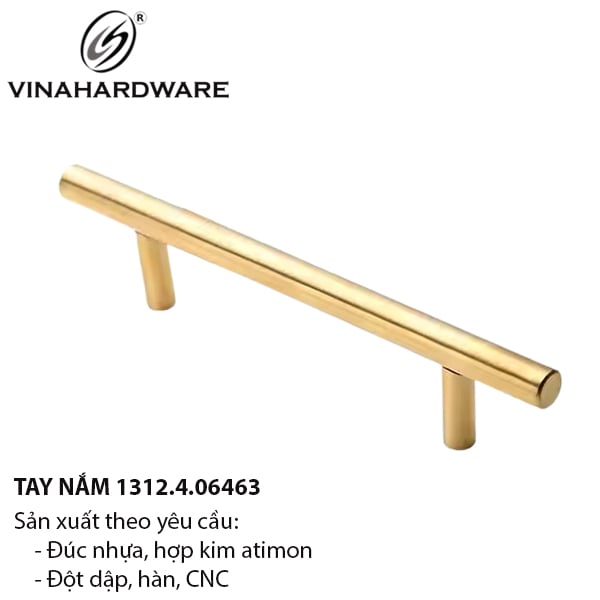Tay nắm đũa phi 12, inox 304 Vinahardware , loại nhẹ, màu vàng - HD0046I3N96