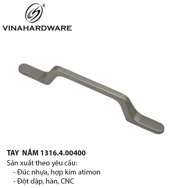 Tay nắm tủ C vuông màu xám