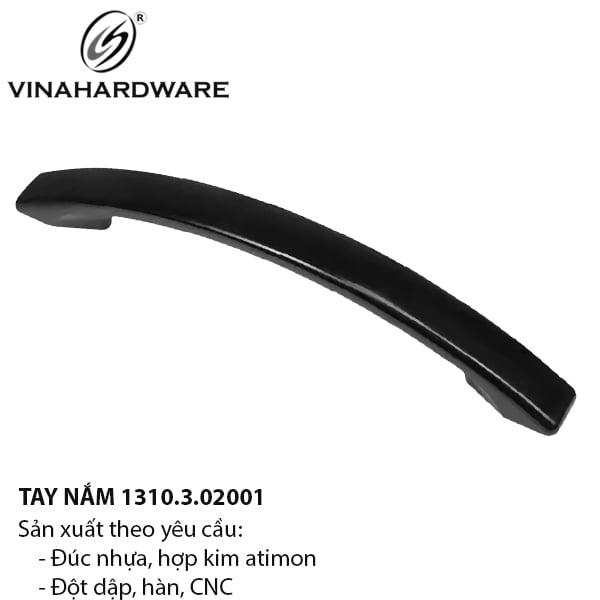 Tay nắm tủ cong nhẹ màu đen 1310.3.02001