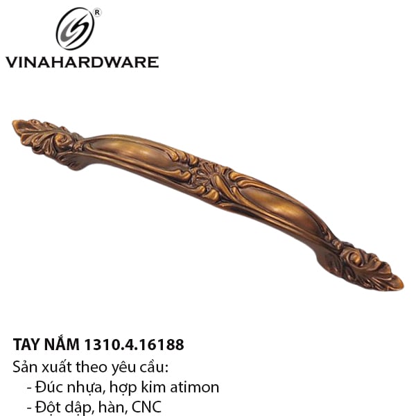 Tay nắm tủ dài hoa văn cổ điển nâu 1310.4.16188