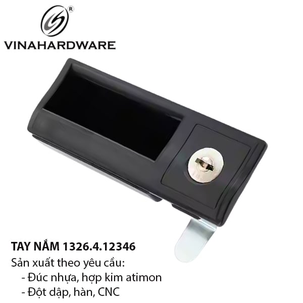 Khóa nhựa đính kèm tay nắm màu đen Vinahardware