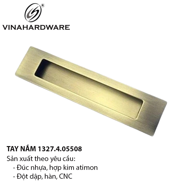 Tay nắm âm tủ Vinahardware màu đồng (Hàng cao cấp) 1327.4.05508