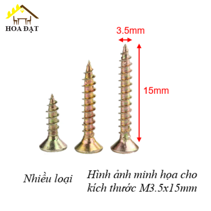 Vít đầu bằng răng thưa M3.5 , bảy màu ZS3512Z23