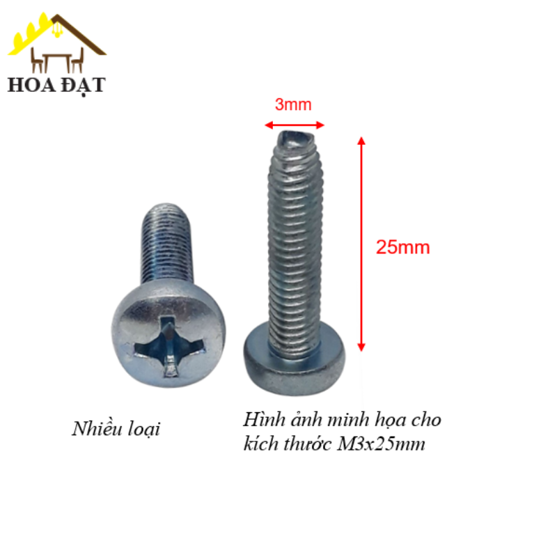 Bulong xẻ rãnh M3 Vinahardware, màu trắng - HSS38W