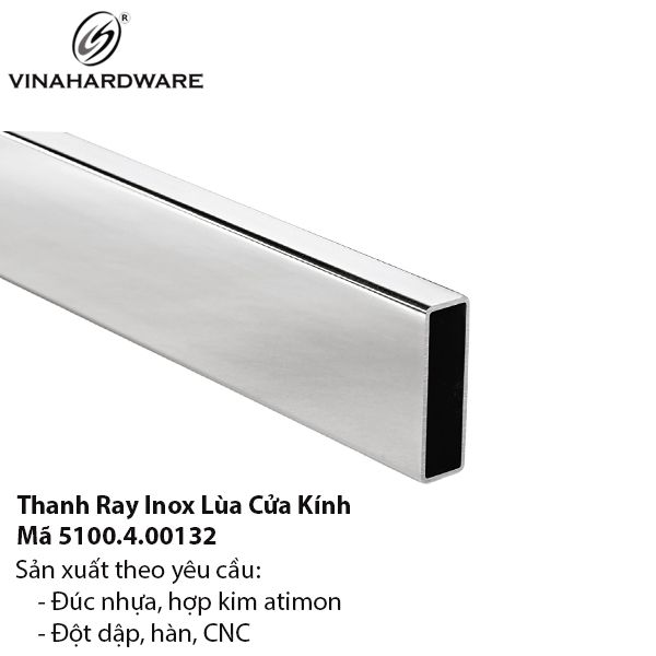 Thanh ray inox lùa cửa kính Vinahardware - Mã 5100.4.00132