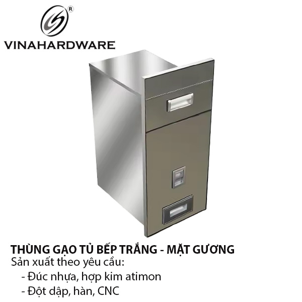 Thùng gạo mặt gương