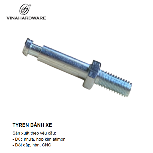 Tyren bánh xe Vinahardware dài 50mm - TRBX50-TRBX50