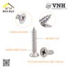 Vít đầu bằng ren nhuyễn Vinahardware loại M2, M4, màu niken