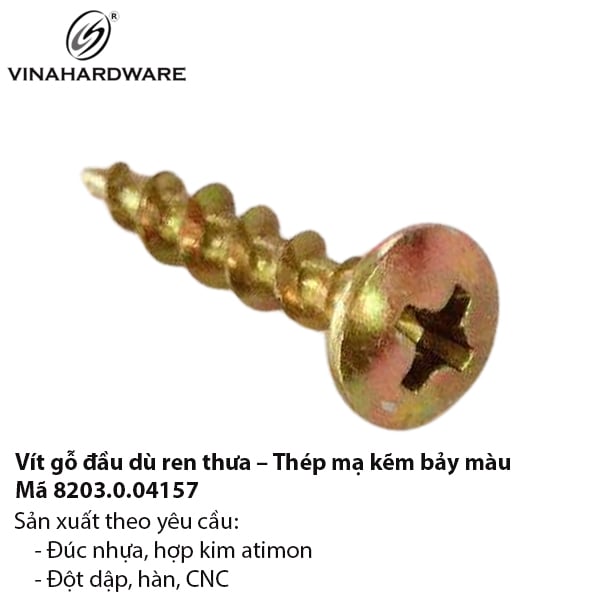 Vít gỗ đầu dù răng thưa Vinahardware - Mã 8203.0.04157