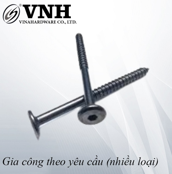Vít gỗ lục giác chìm M6, màu đen Vinahardware