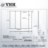 Bộ khung sắt giường xếp gọn âm tủ Vinahardware, sơn đen mờ VNH