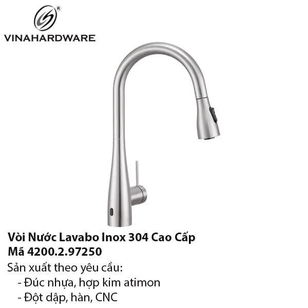 Vòi nước inox 304 bóng gương Vinahardware - Mã 4200.2.97250