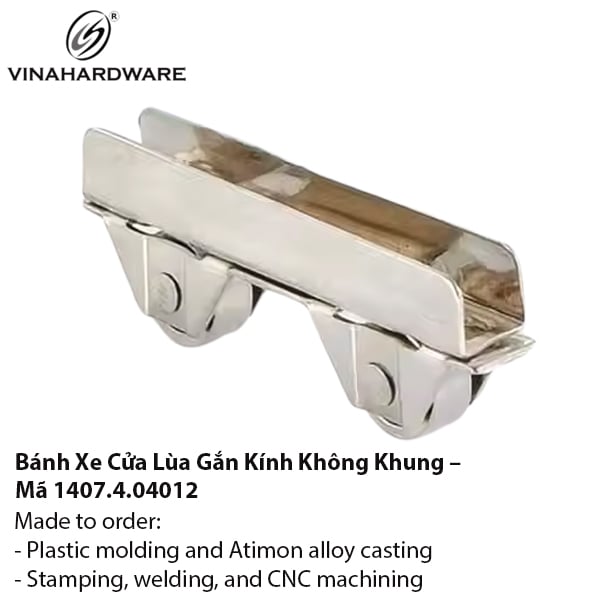 Bánh xe cửa lùa gắn trực tiếp kính - 1407.4.04012