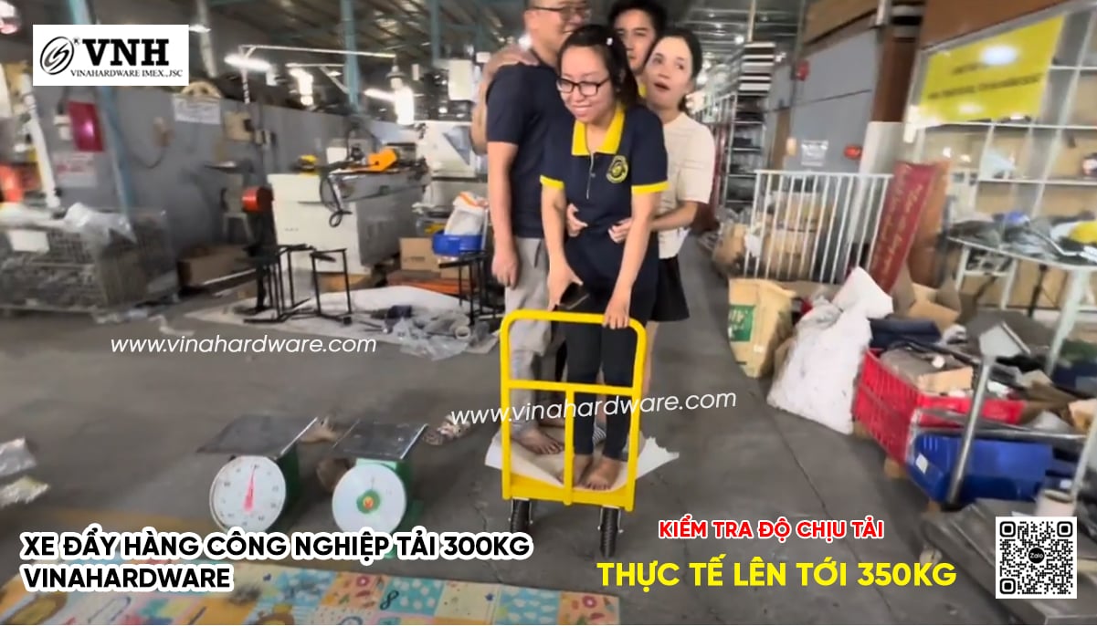 Xe đẩy hàng công nghiệp tải 300kg Vinahardware - 800x450x930mm