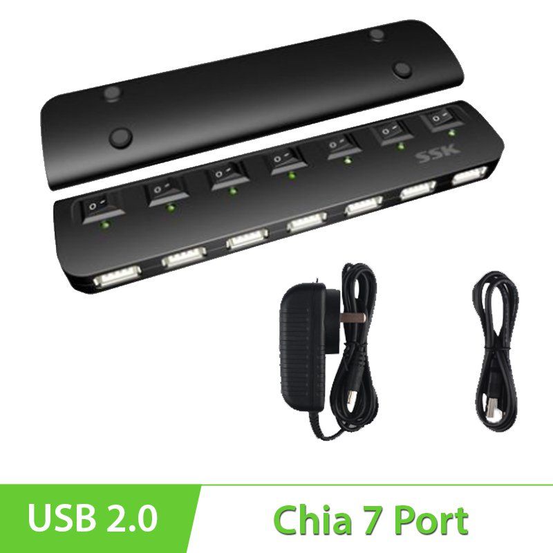 Hub USB 7 cổng SSK SHU023 hỗ trợ nguồn ngoài