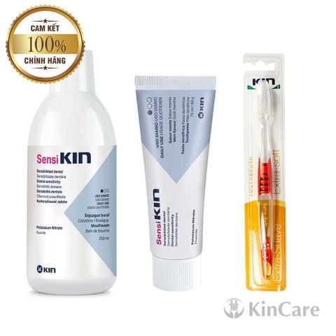 Combo bàn chải răng Kin ExtraSoft và bộ SensiKin ngừa ê buốt