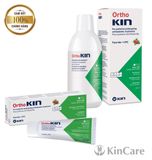 Combo kem đánh răng và nước súc miệng Ortho Kin cho răng niềng 500ml