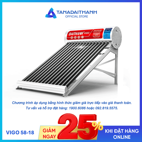 Máy nước nóng năng lượng mặt trời ĐT 180L 58-18 - VIGO