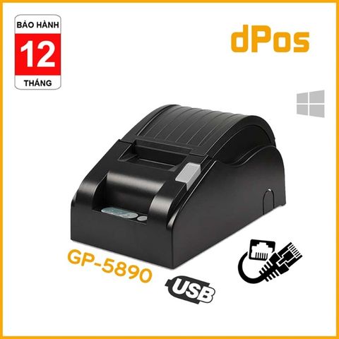  Máy in hóa đơn K58 Gprinter GP5890XIII USB + LAN 