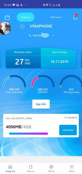 SMS Xác nhận đăng ký tháng công gói VD149. Check gói trong My VNPT