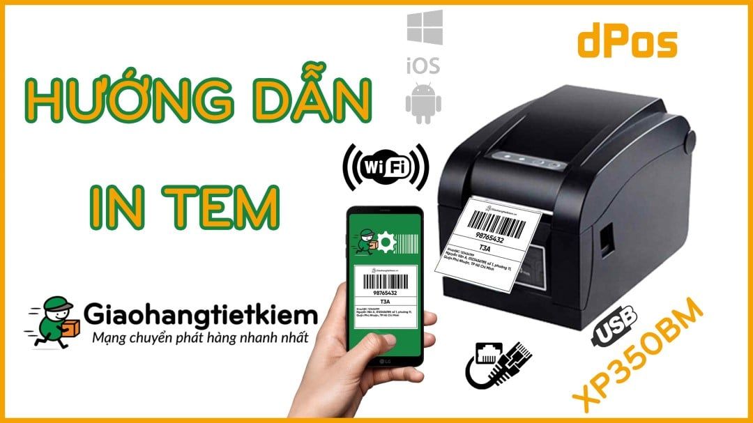 Hướng dẫn cài đặt và sử dụng máy in Xprinter XP350BM in đơn hàng GHTK Giao Hành Tiết Kiệm từ điện thoại