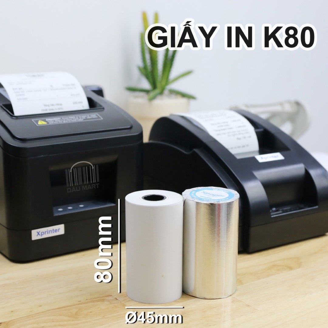 Giấy in Hóa Đơn in Bill K80 - Giấy in nhiệt khổ 80mm dùng cho máy POS bán hàng