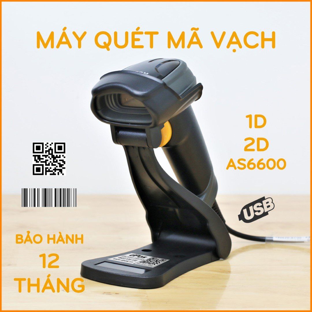 Máy quét 2D QR Code Antech AS6600 Scan mã QR 2D mã vạch Barcode 1D - Quét được mã trên màn hình điện thoại và máy tính