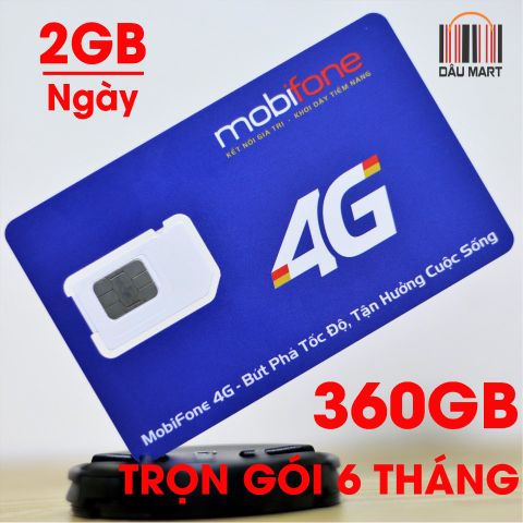  SIM 3G 4G Mobifone Trọn Gói 6 Tháng 360GB (2GB/Ngày) 