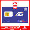 SIM 4G Mobifone C120 - C90 Tặng 62GB/Tháng Gọi Miễn Phí Không Giới Hạn