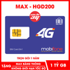 SIM 4G Mobifone MAX Băng Thông HGD200 1 Tỷ GB Trọn Gói 12 Tháng