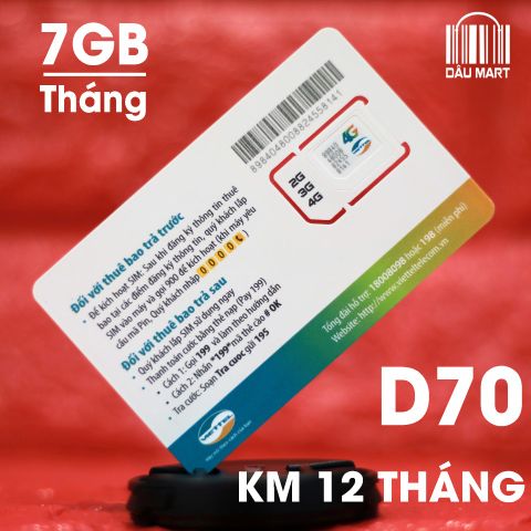  SIM Dcom 4G Viettel Tặng 7GB Data Mỗi Tháng 