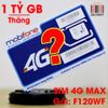 SIM 4G Mobifone MAX DATA F120WF Tặng 60GB Tốc Độ Cao Rồi Giảm Còn 5MB/S