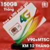 SIM 4G Viettel V90+MT5C Tặng 150GB/Tháng và Miễn Phí 4.300 Phút Gọi