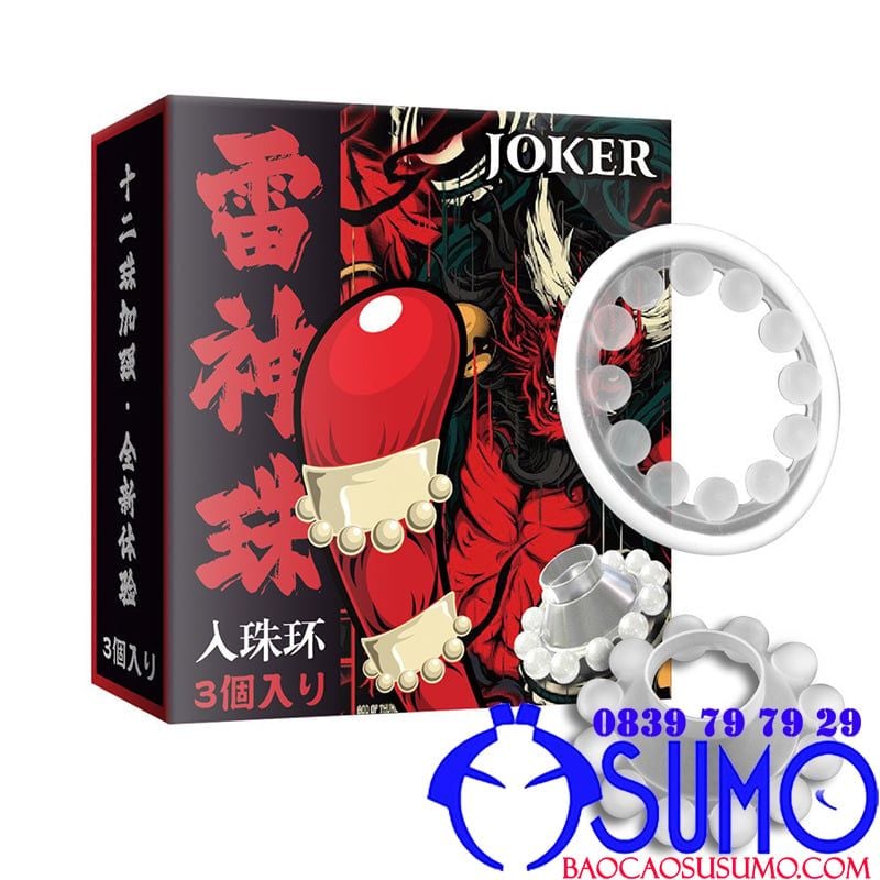 Bộ ba vòng đeo silicone Joker 12 bi siêu kích thích hỗ trợ cương và kéo dài thời gian cho nam