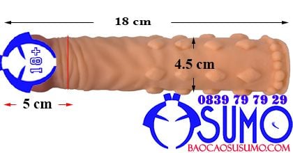 Bao don den silicone cao cap Max-man gan gai lon don dai 5cm mau 3- Shop bao cao su Sumo Can Th 0839797929