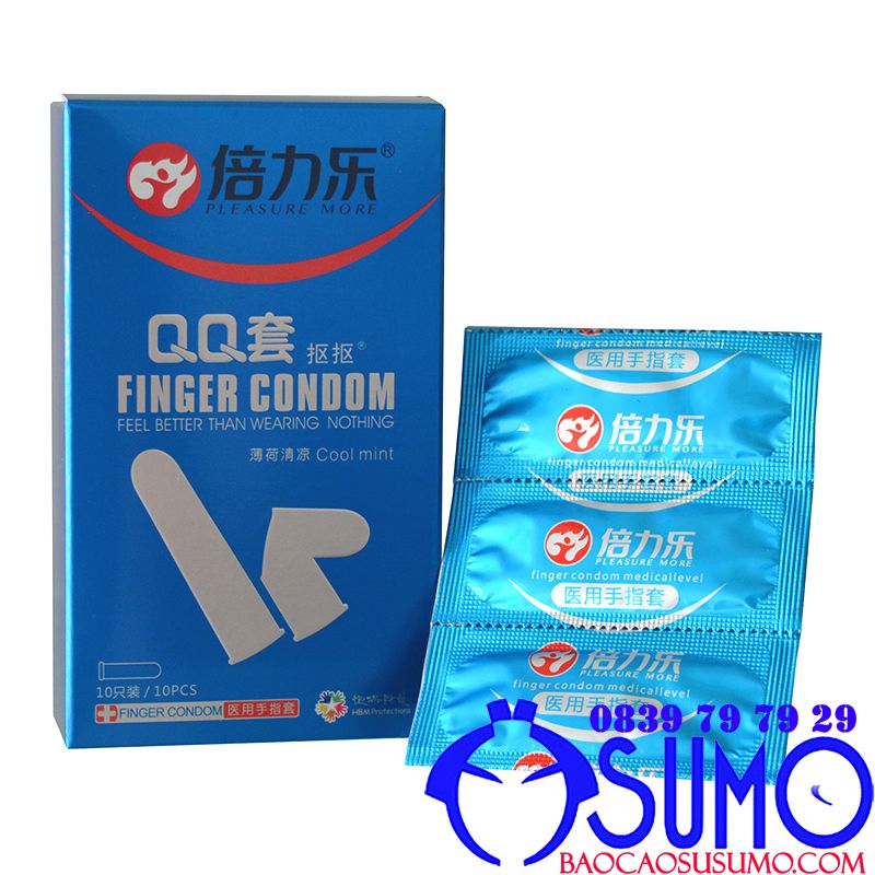 Bao cao su đeo ngón tay QQ Finger Condom hộp 10 chiếc