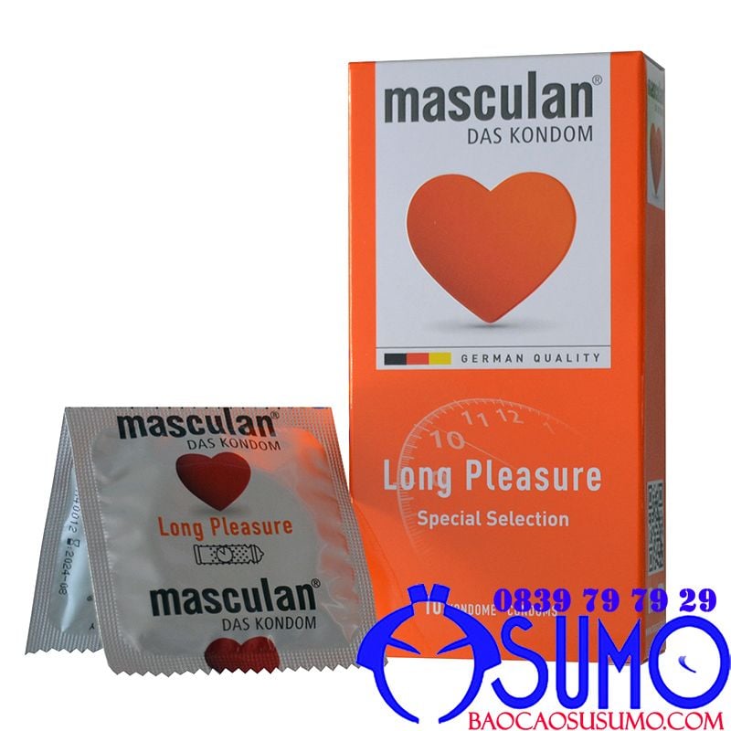 Bao cao su cao cấp Masculan Long Pleasure 5in1 kéo dài thời gian cho nam hộp 10 chiếc