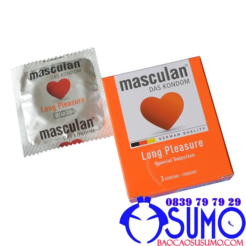 Bao cao su cao cấp Masculan Long Pleasure 5in1 kéo dài thời gian cho nam hộp 3 chiếc