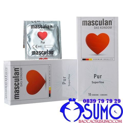  (2 Hộp) Combo mua 2 tặng 1 bao cao su Masculan Pur siêu mỏng chính hãng của Đức hộp 10 chiếc 