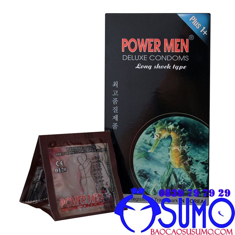 Bao cao su Power Men Long shock cá ngựa kéo dài thời gian hộp 12 chiếc