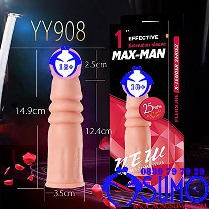 Bao don den Max-man lo xo cao cap dai them 2.5cm-Shop bao cao su Sumo Can Tho 0839797929 