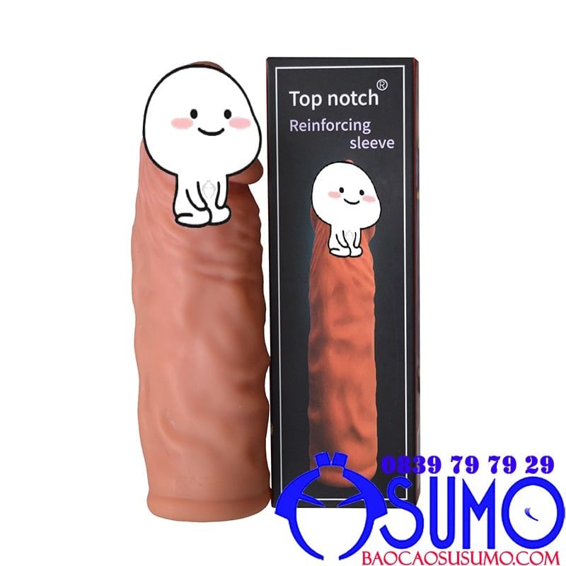 Bao đôn dên silicone cao cấp Top Notch trơn mini size nhỏ màu da nâu siêu mềm