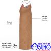 Bao đôn dên silicone cao cấp Lovetoy không tuột quy đầu dài thêm 38mm màu da nâu sậm