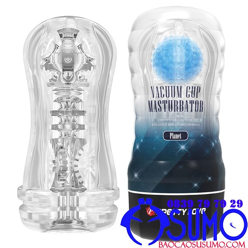 Cốc thủ dâm trong suốt Baile Planet bóng tròn siêu kích thích dành cho nam