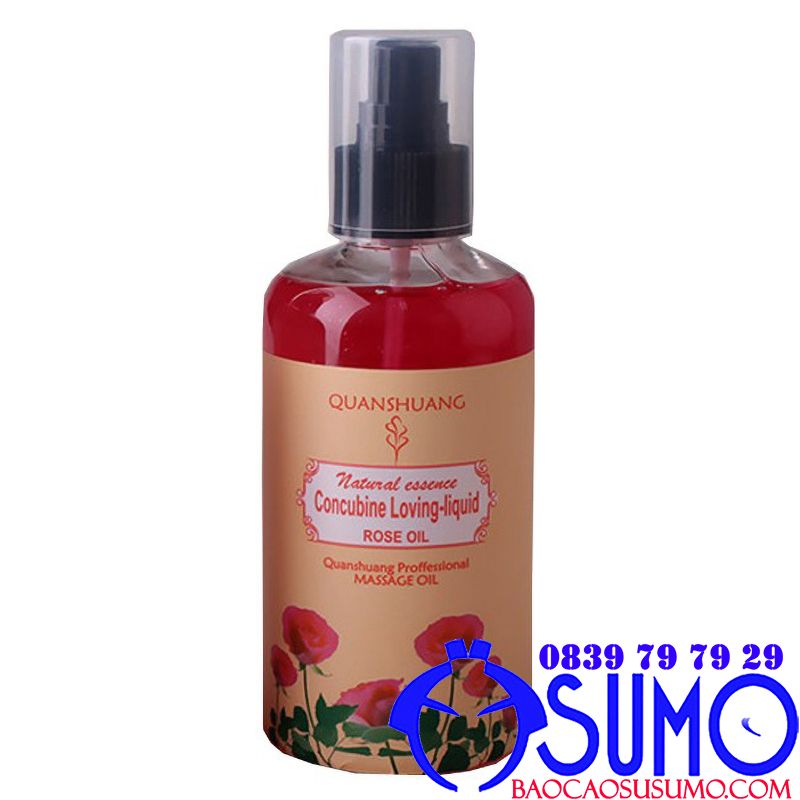 Gel bôi trơn massage toàn thân hương hoa hồng thơm mát Quanshuang Rose Oil 220ml