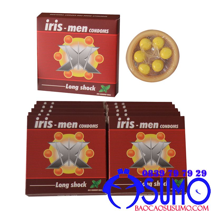 Bao cao su Iris-men Long shock 6 bi siêu to 10 cái tặng 1