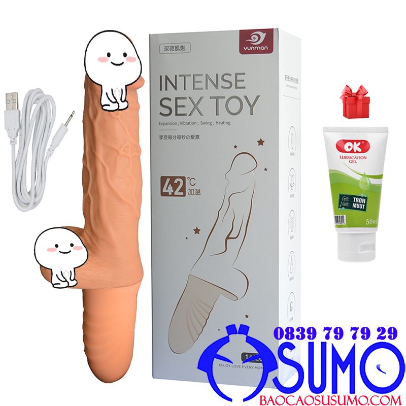 Dương vật giả cao cấp Yunman Intense rung thụt phát nhiệt silicone màu da siêu mềm như thật